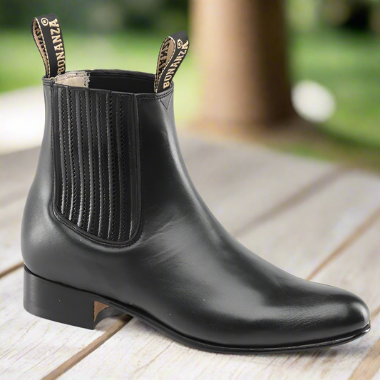 BA100 Black - Botines Charros para Hombres / Men's Paddock Boots / Charro Boots / Chelsea Boots
