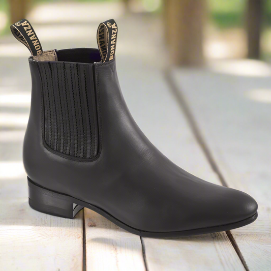 BA106 Black - Botines Charros para Hombres / Men's Paddock Boots / Charro Boots / Chelsea Boots