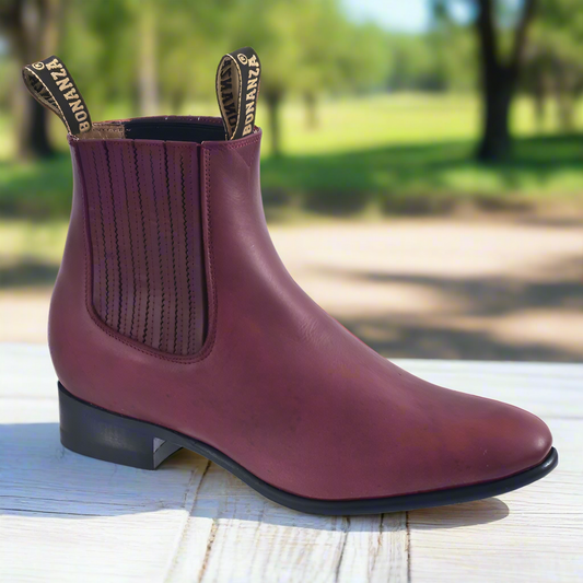 BA106 Vino - Botines Charros para Hombres / Men's Paddock Boots / Charro Boots / Chelsea Boots