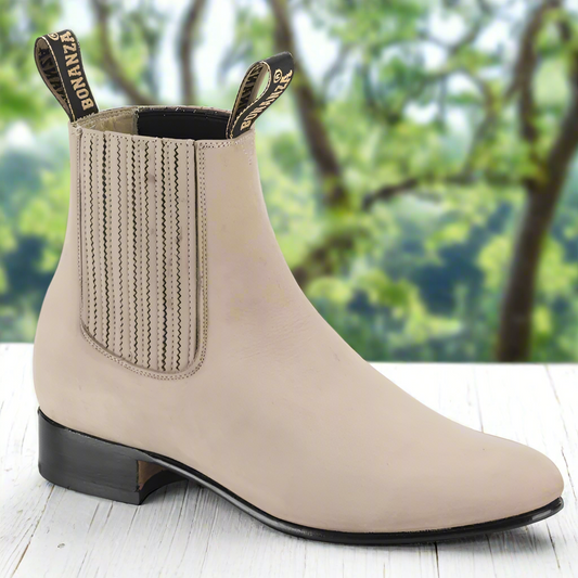 BW-100 Avellana (Nubuck) - Botines Charros para Hombres / Men's Paddock Boots / Charro Boots / Chelsea Boots
