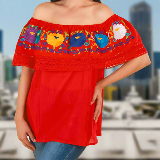 Blusa Bordada TM-77501 Embroidered Blouse