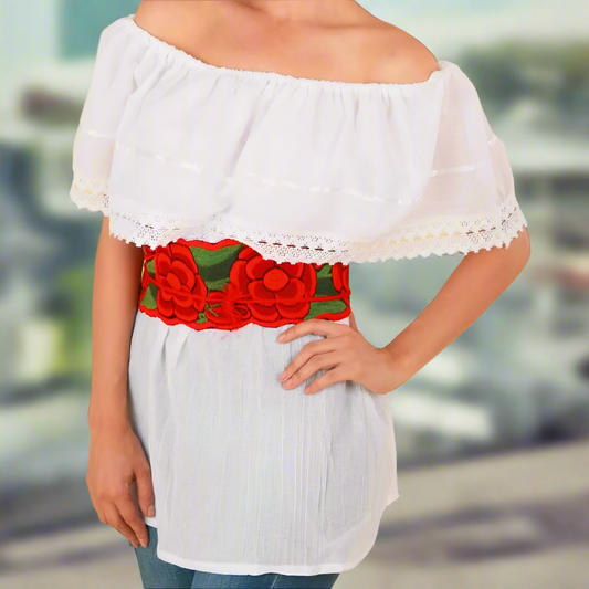 Blusa Bordada TM-77507 Embroidered Blouse