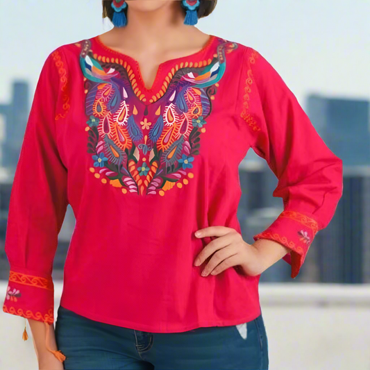Blusa Bordada TM-77533 Embroidered Blouse