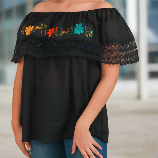 Blusa Campesina Bordada TM-77214 Embroidered Blouse