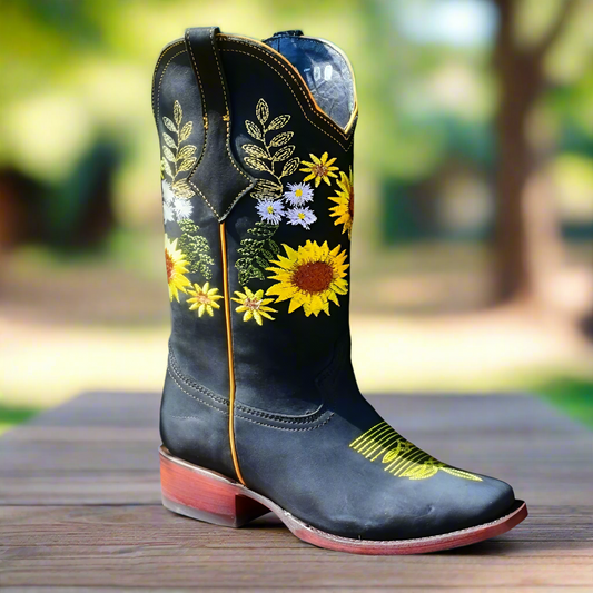 Botas vaqueras para Mujer - TM-WD-Girasol Black Women's Western Boots