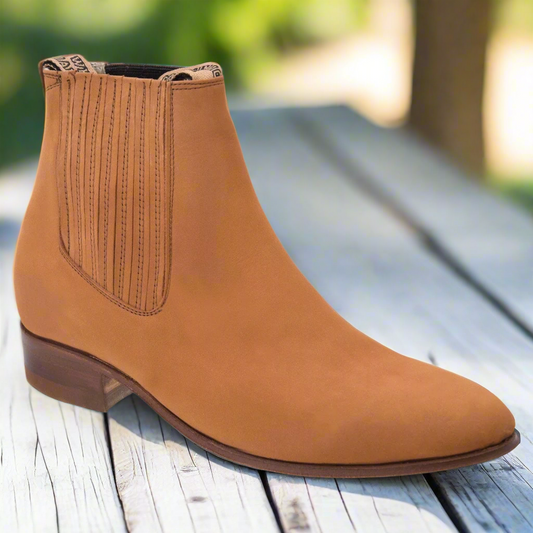 Charro Boots for Men Botines de Charro TM-WD11-0722 Light Brown (Nubuck)