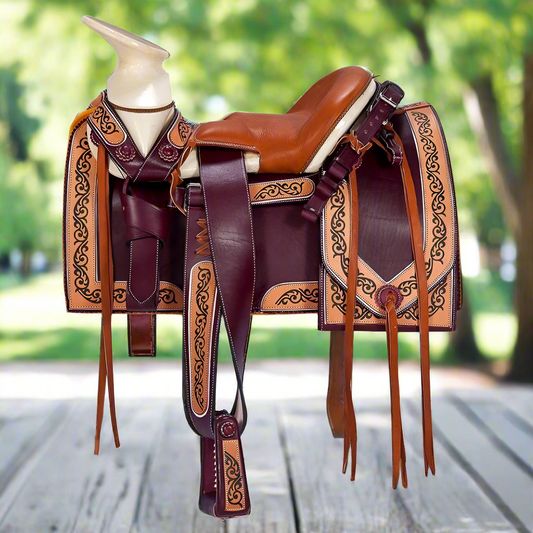 Charro Horse Saddle TM-62114 - Silla de Montar para Charros