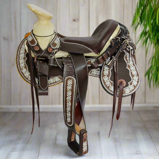 Charro Horse Saddle TM-62230 - Silla de Montar para Charros