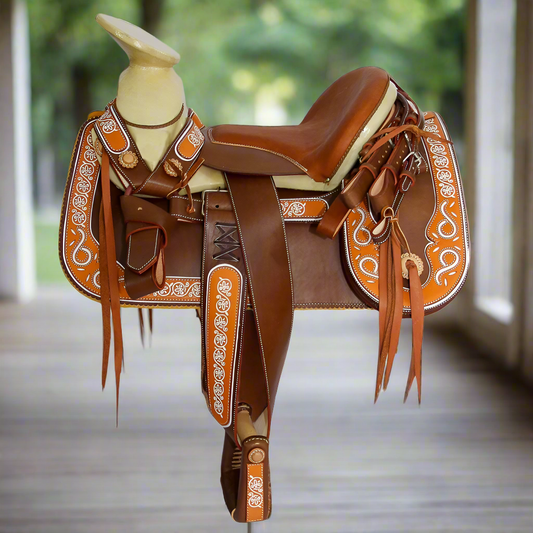 Charro Horse Saddle TM-62240 - Silla de Montar para Charros