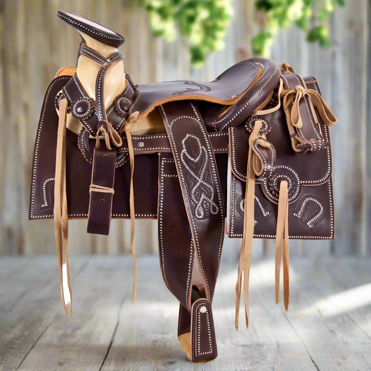 Charro Horse Saddle TM-63412 - Silla de Montar para Charros