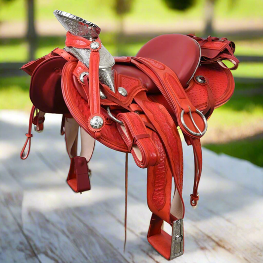 Charro Horse Saddle TM-WD1046 - Silla de Montar para Charros