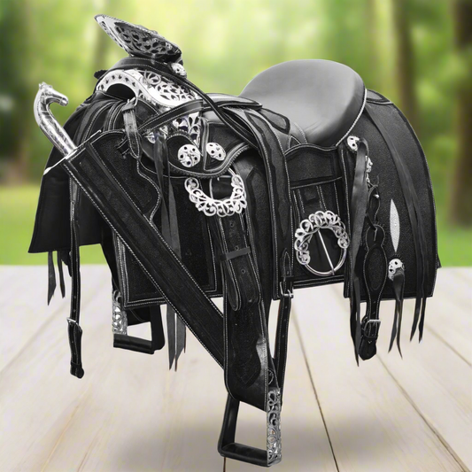 Charro Horse Saddle TM-WD1055 - Silla de Montar para Charros
