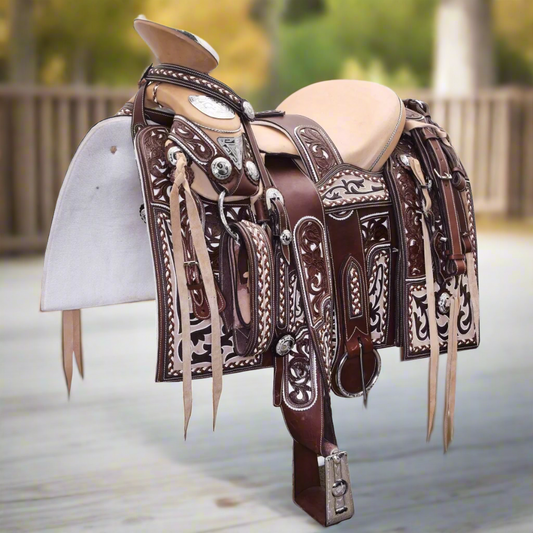 Charro Horse Saddle TM-WD1056 - Silla de Montar para Charros