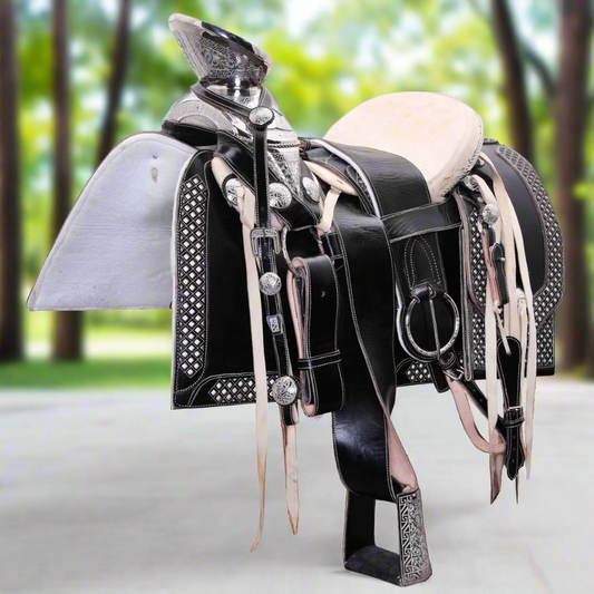 Charro Horse Saddle TM-WD1057 - Silla de Montar para Charros