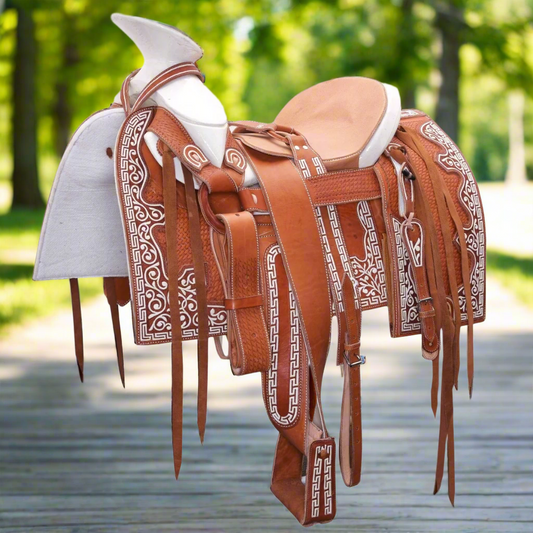 Charro Horse Saddle TM-WD1058 - Silla de Montar para Charros