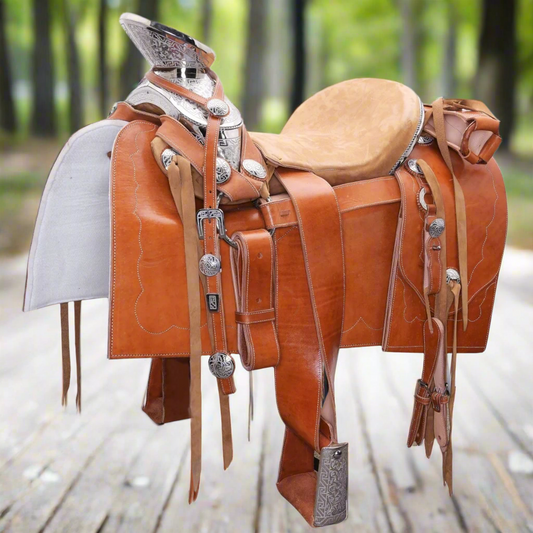 Charro Horse Saddle TM-WD1060 - Silla de Montar para Charros