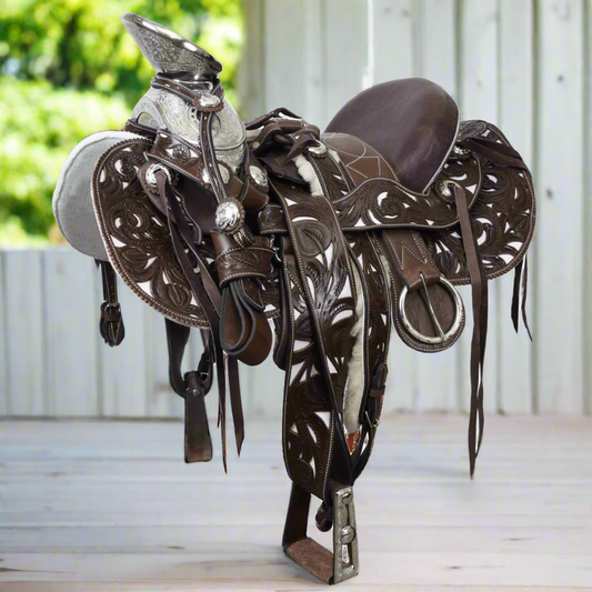 Charro Horse Saddle TM-WD1062 - Silla de Montar para Charros