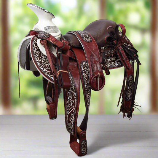 Charro Horse Saddle TM-WD1063 - Silla de Montar para Charros