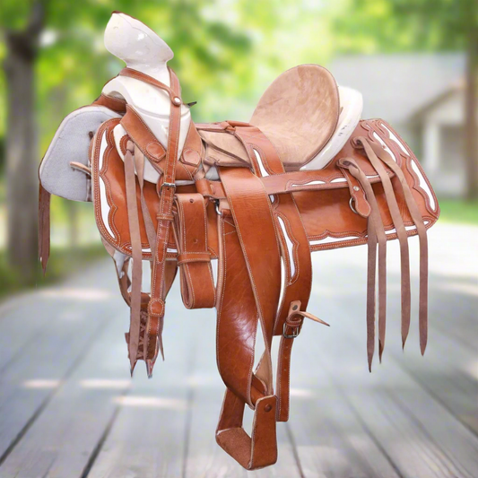 Charro Horse Saddle TM-WD1068 - Silla de Montar para Charros