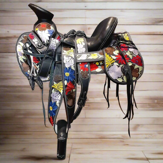 Charro Horse Saddle TM-WD1072-1 - Silla de Montar para Charros