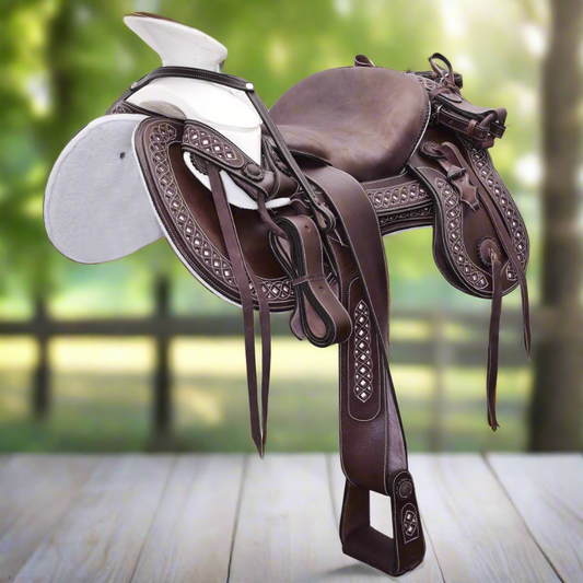 Charro Horse Saddle TM-WD1073 - Silla de Montar para Charros
