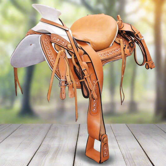 Charro Horse Saddle TM-WD1074 - Silla de Montar para Charros