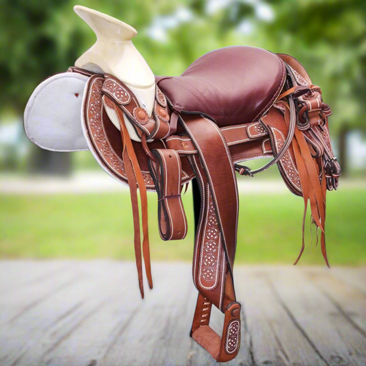 Charro Horse Saddle TM-WD1076 - Silla de Montar para Charros