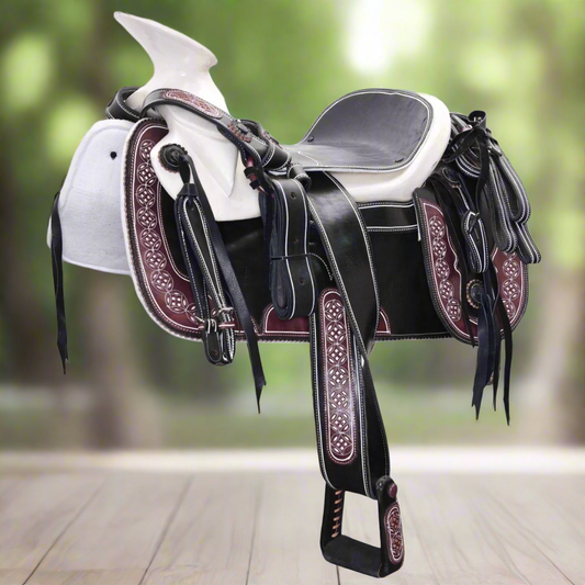 Charro Horse Saddle TM-WD1077 - Silla de Montar para Charros
