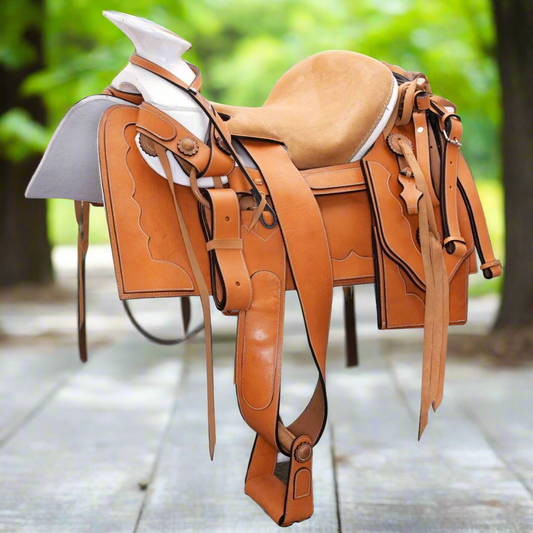 Charro Horse Saddle TM-WD1078 - Silla de Montar para Charros