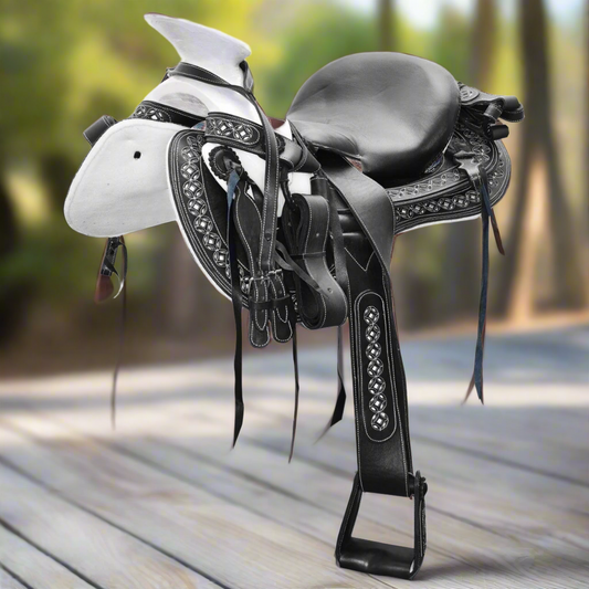 Charro Horse Saddle for Kids TM-WD1071-K - Silla de Montar para Charros (Niños)