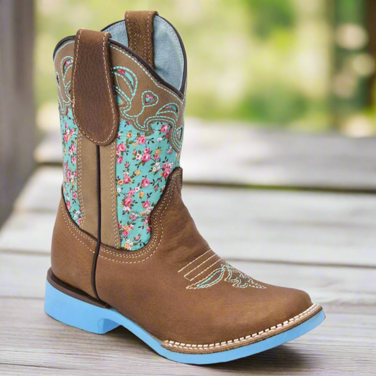 Girls Western Boots Botas vaqueras para ninas TM-WD11-0392K Brown-Blue