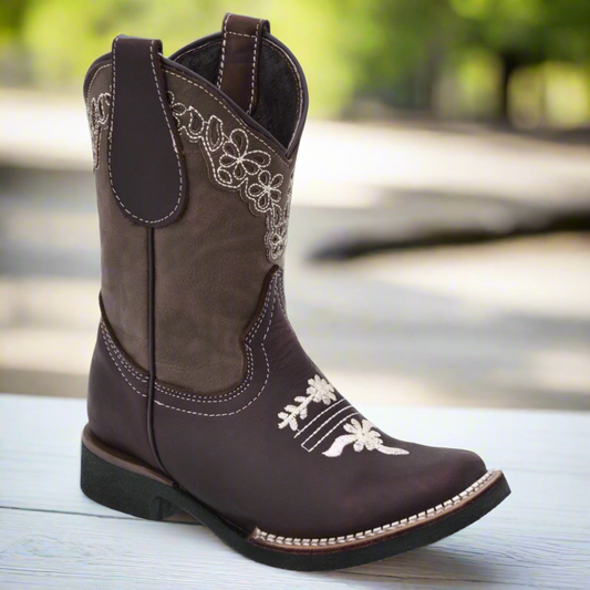 Girls Western Boots Botas vaqueras para ninas TM-WD11-0394K Dark Brown