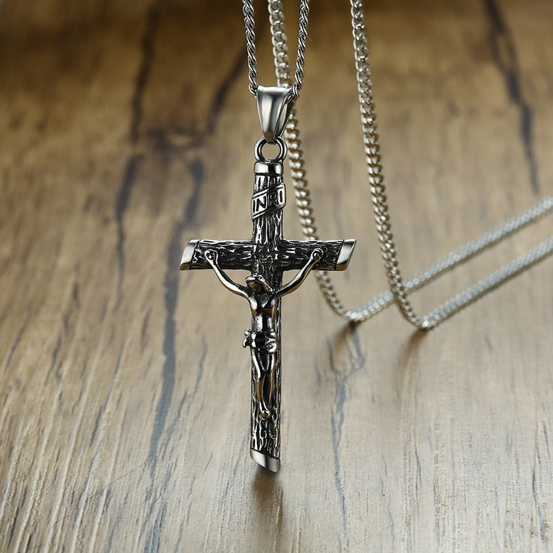 Pendiente y Collar para Hombre o Mujer Cross Necklace for Men Women rustic color