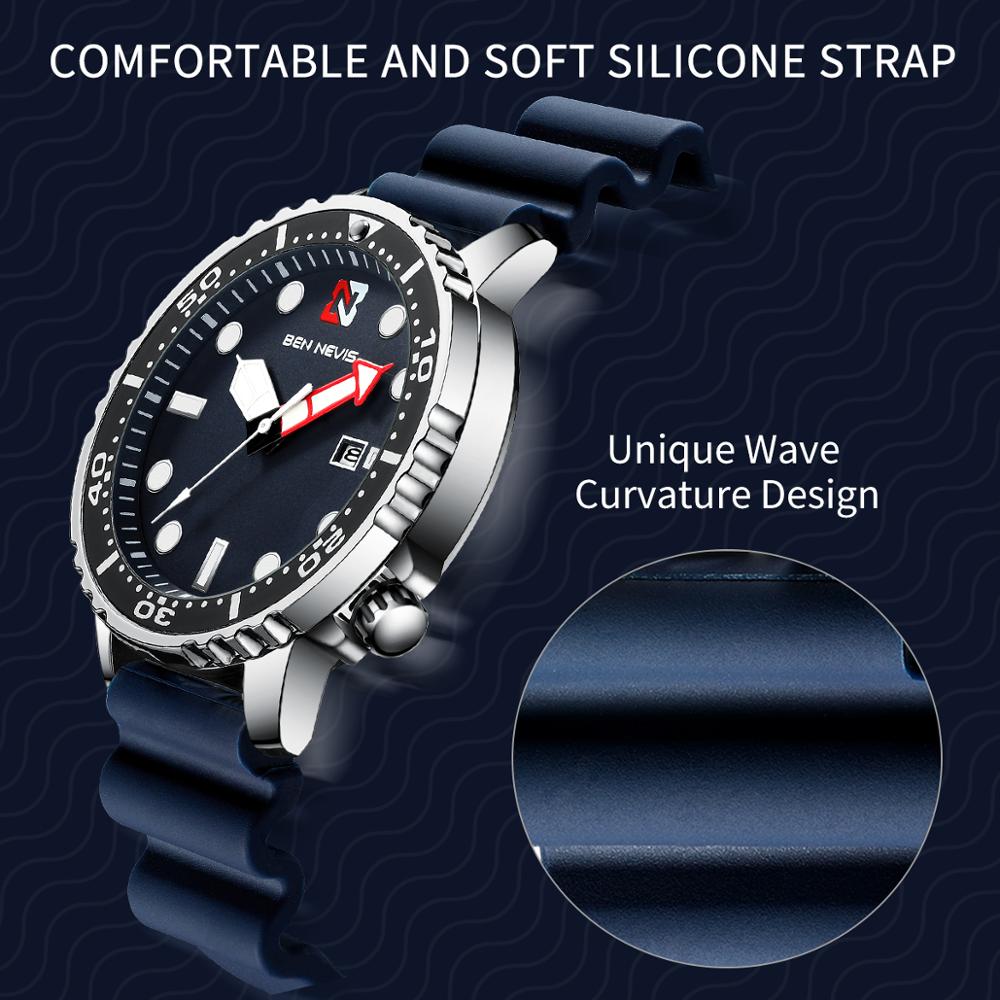 Men's Watch Reloj De Hombre Sports Style Silicone Rubber Watches  Chronograph New