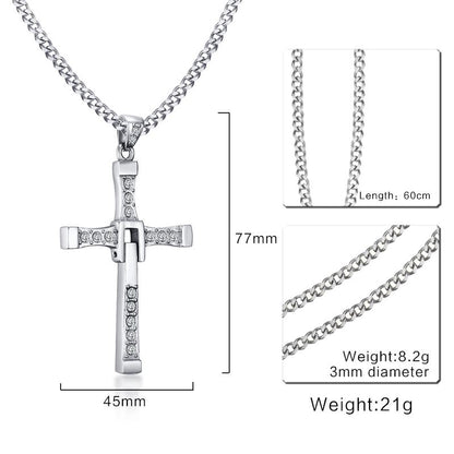 Pendiente y Collar para Hombre Men 316l Stainless Steel Cross Necklace Pendant specs