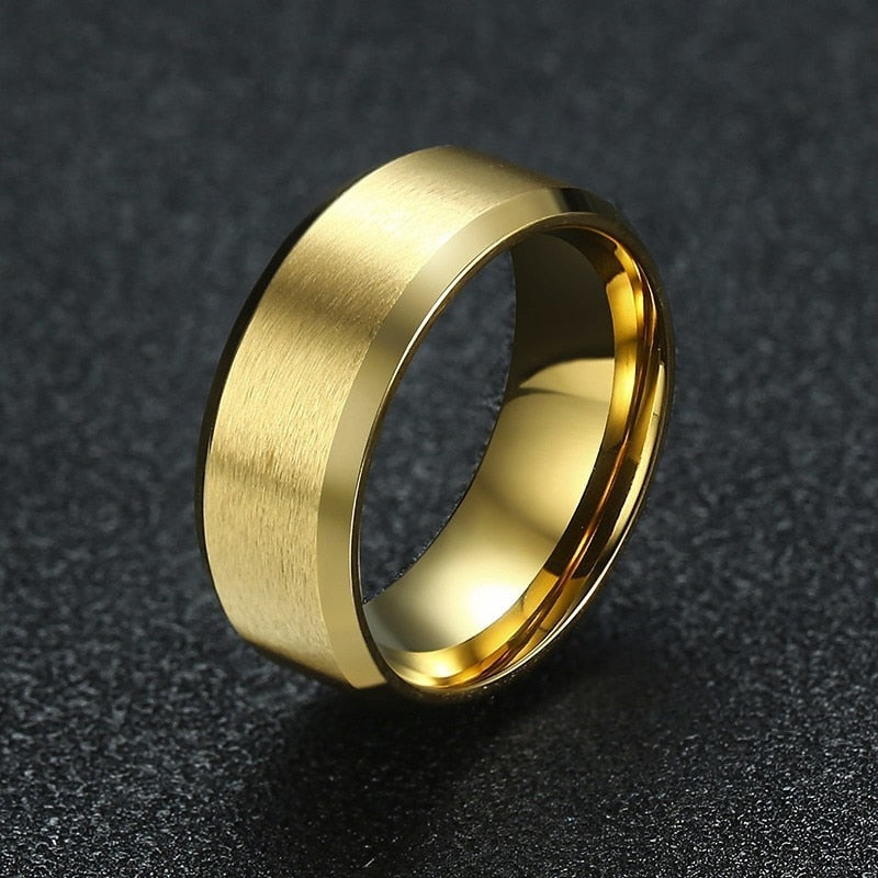 Anillo para Hombre o Mujer 8mm Men Ring Stainless Steel Wedding Jewelry Horus Anka Bible Medical