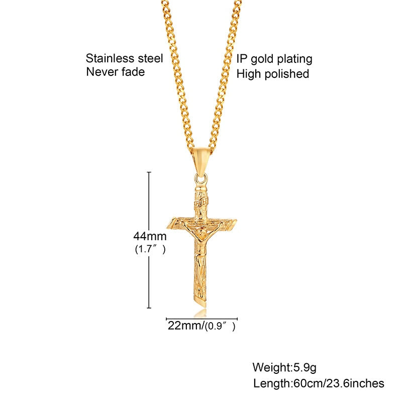 Pendiente y Collar para Hombre o Mujer Cross Necklace for Men Women specs