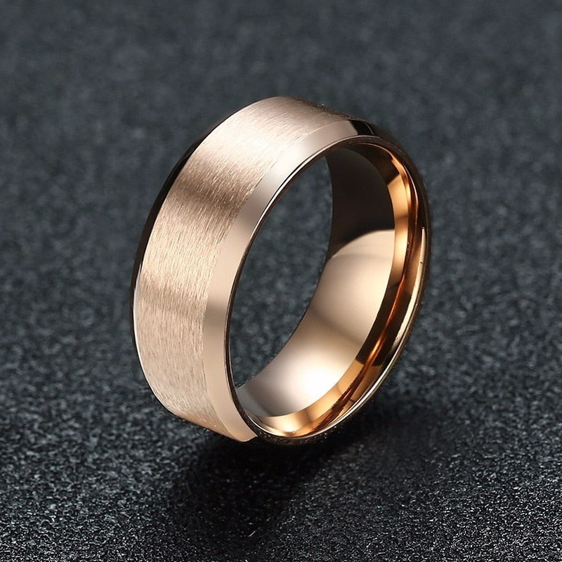 Anillo para Hombre o Mujer 8mm Men Ring Stainless Steel Wedding Jewelry Horus Anka Bible Medical