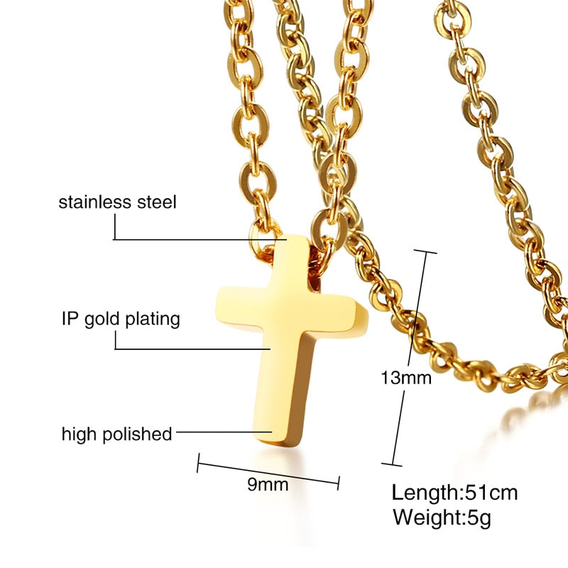 Pendiente y Collar para Hombre o Mujer Men's Small Cross Pendant cruz crucifijo specs