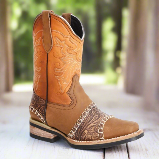 Kids Western Boots Botas vaqueras para ninos TM-WD11-0376K Light Brown