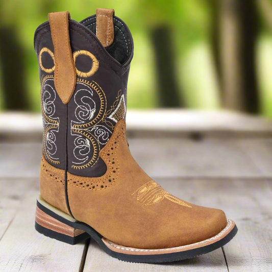 Kids Western Boots Botas vaqueras para ninos TM-WD11-0379K Light Brown