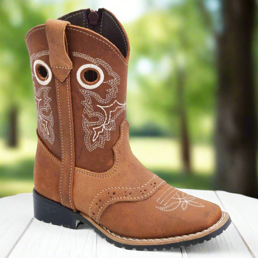 Kids Western Boots Botas vaqueras para ninos TM-WD11-0383K Light Brown
