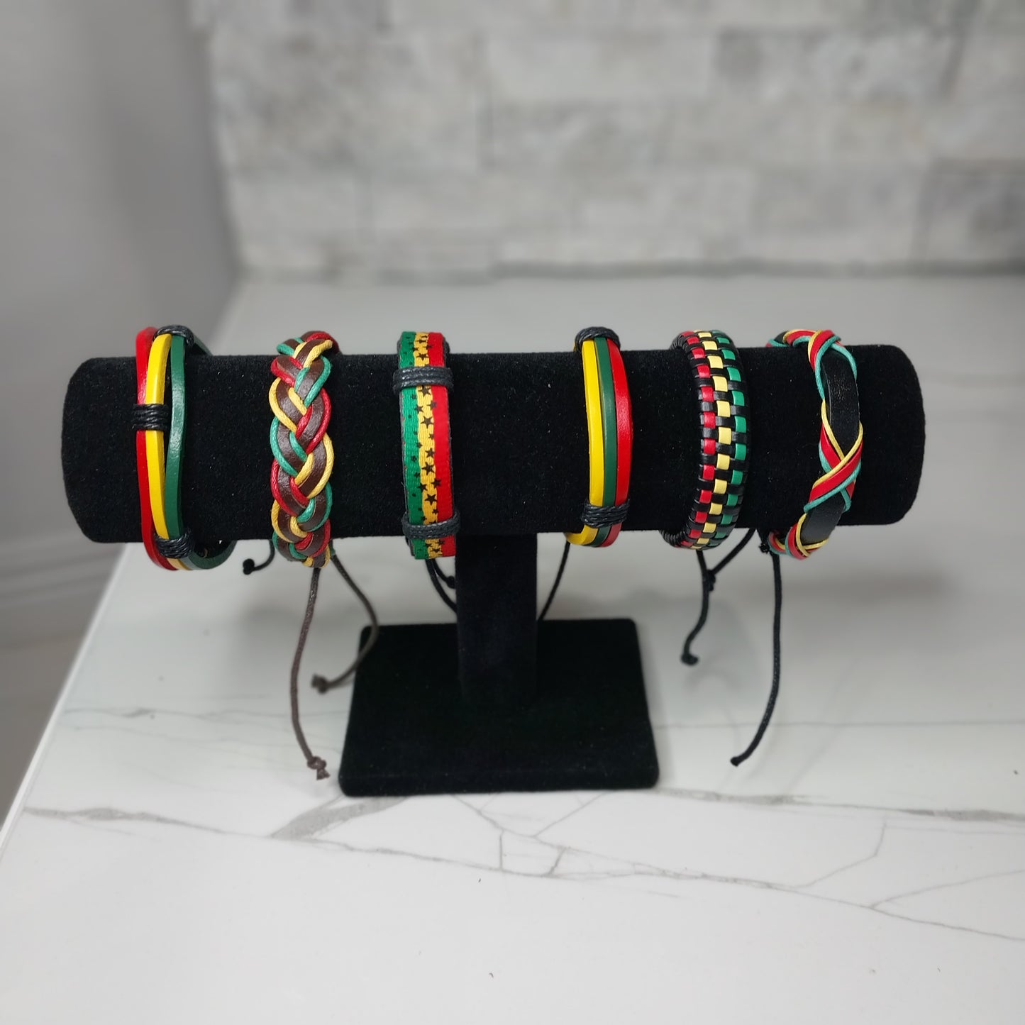 Leather Bracelets for Men or Women 6 Pieces Set Pulseras para hombres o Mujeres BR0007-6