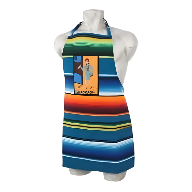 Mandil Mexicano Mexican Apron TM-74586 Loteria La Borracha Saltillo