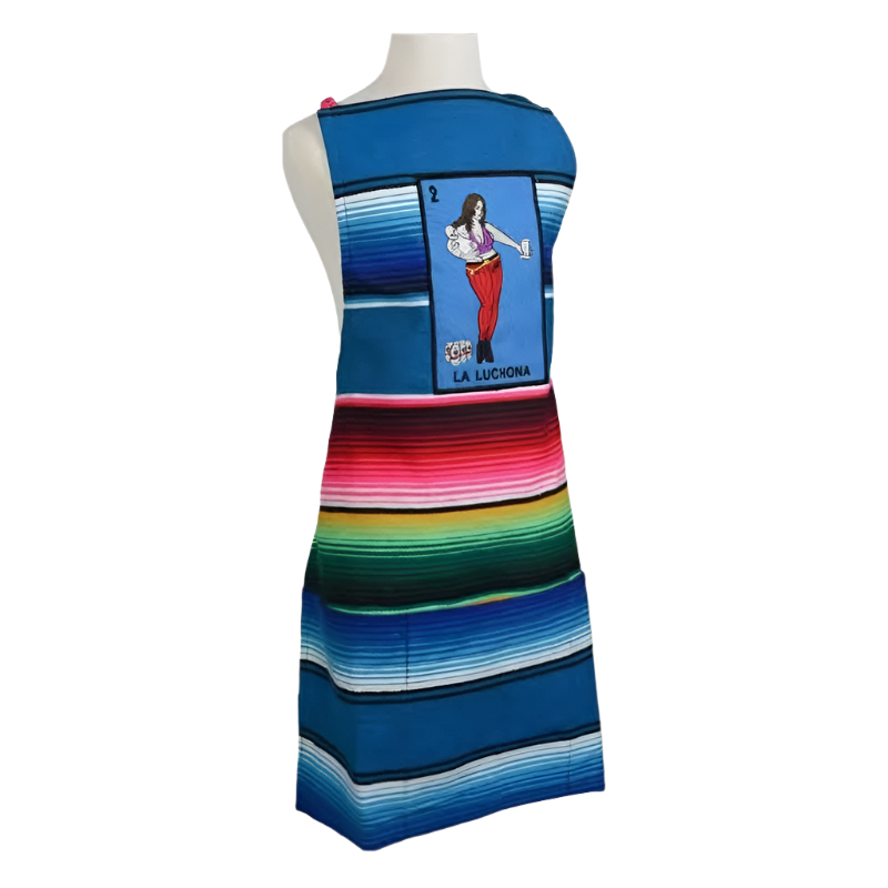 Mexican Apron Mandil Mexicano TM-74580 Loteria La Luchona Saltillo