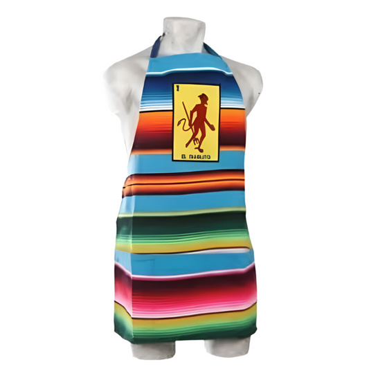 Mexican Apron Mandil Mexicano TM-74581 Loteria El Diablito Saltillo