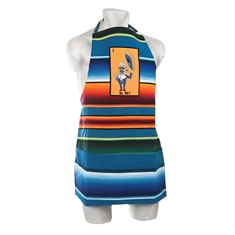 Mexican Apron Mandil Mexicano TM-74582 Loteria El Rey Saltillo