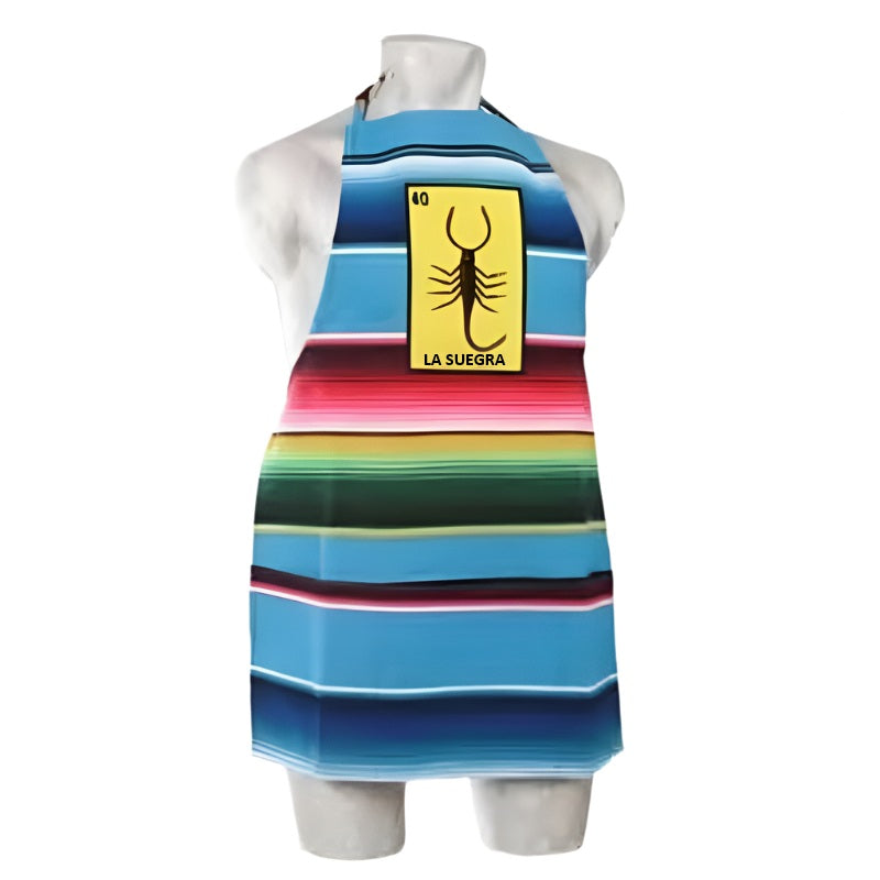 Mexican Apron Mandil Mexicano TM-74584 Loteria La Suegra Saltillo