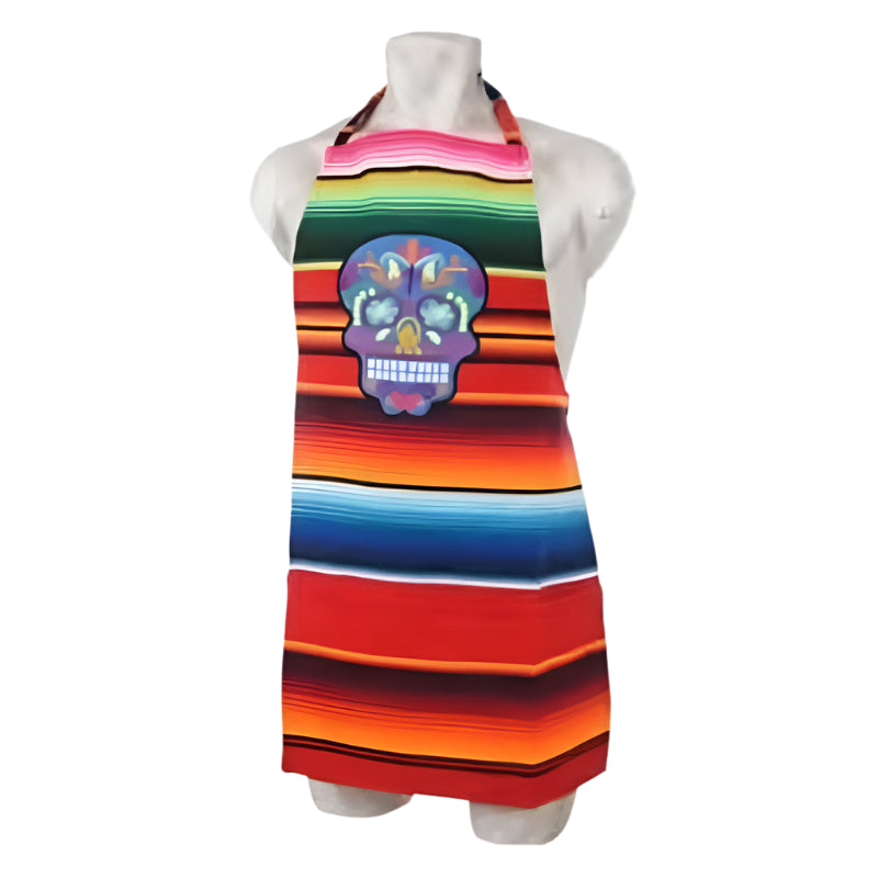Mexican Apron TM-74589 Calavera Catrina Saltillo Mandil Mexicano