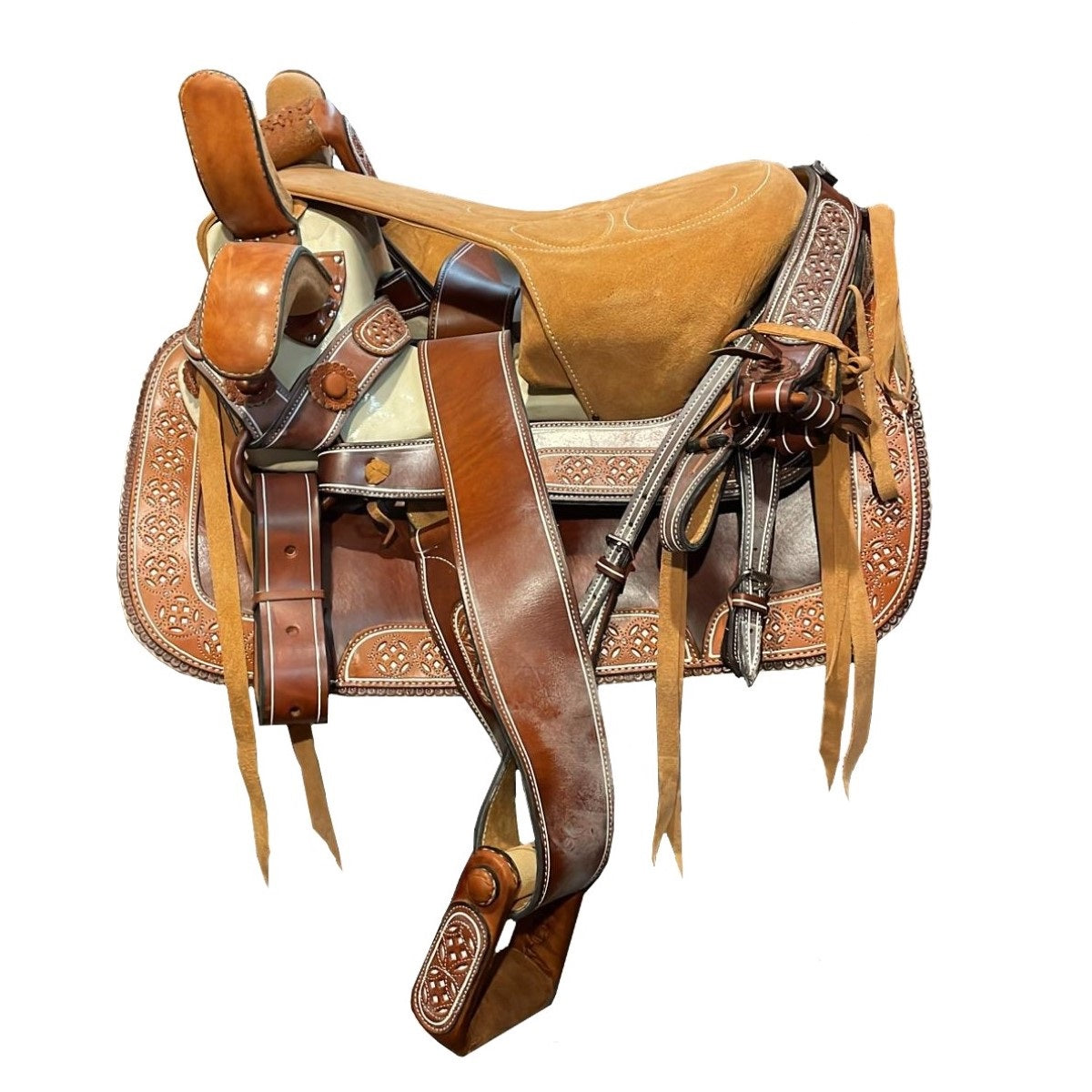 Mexican Saddle TM-WD1069 Light Brown - Albarda Charra Mexicana